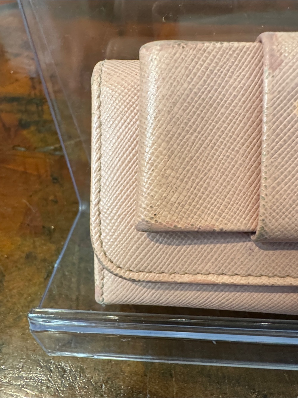 PRADA Pink Saffiano Bow Wallet - Picture 4 of 11